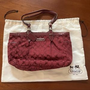 Red Coach Canvas Purse